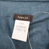 TABASA ボタンレス キャメル混 カーディガン ブルーグリーン レディース タバサ【中古】5-0711M◎