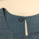 45R/45rpm 藍カディスモッキングブラウス 定価52800円 ブラウス シャツ ブルー レディース フォーティーファイブアールピーエム【中古】5-0607S∞