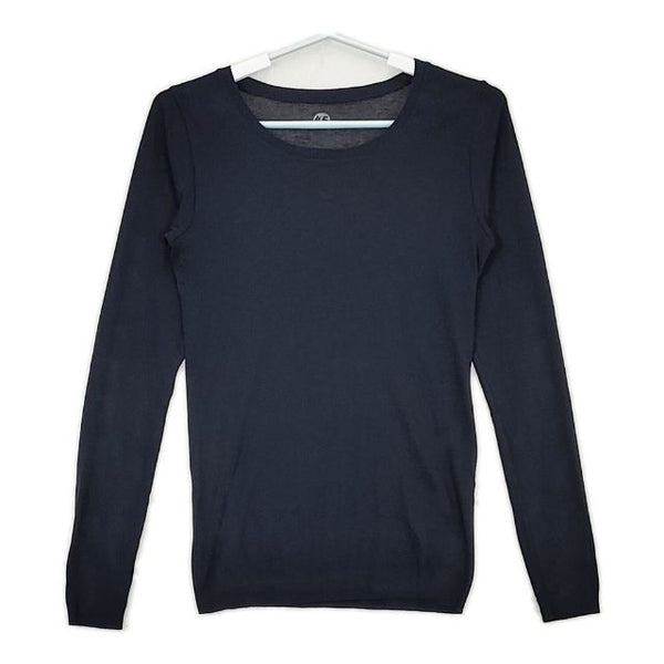 45R/45rpm コットン ニットソー 長袖Ｔシャツ カットソー ロンＴ ネイビー レディース フォーティーファイブアールピーエム【中古】5-0604M∞