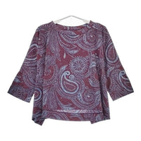 45R/45rpm Hopi Hopi更紗プリントのTシャツ 定価26400円 長袖Ｔシャツ カットソー ロンＴ パープル レディース フォーティーファイブアールピーエム【中古】5-0604M∞