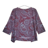 45R/45rpm Hopi Hopi更紗プリントのTシャツ 定価26400円 長袖Ｔシャツ カットソー ロンＴ パープル レディース フォーティーファイブアールピーエム【中古】5-0604M∞