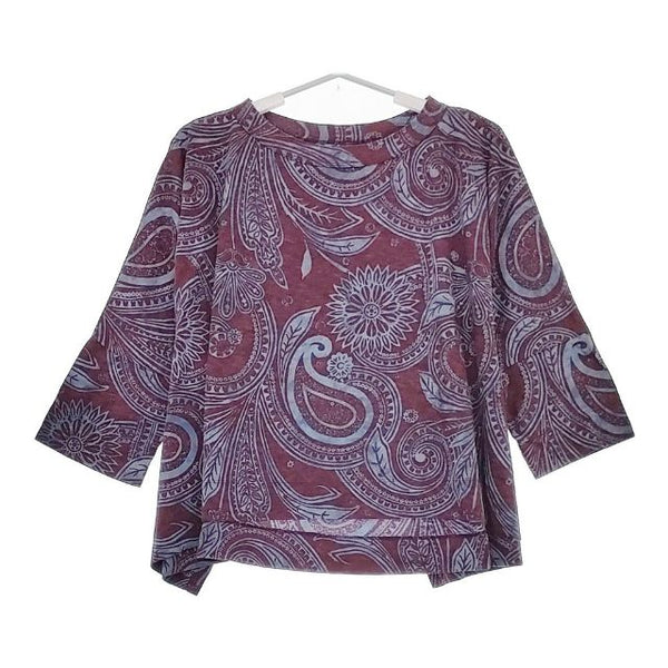 45R/45rpm Hopi Hopi更紗プリントのTシャツ 定価26400円 長袖Ｔシャツ カットソー ロンＴ パープル レディース フォーティーファイブアールピーエム【中古】5-0604M∞