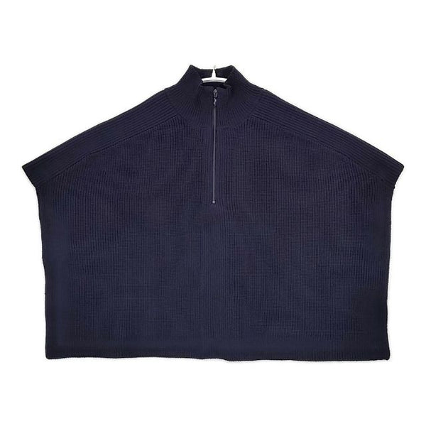 CREOLME ハーフジップ ニットケープ セーター ニット ネイビー レディース クレオルム【中古】5-1026T∞