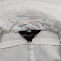 COMME des GARCONS ポリ縮絨 丸襟 GO-J076 加工 ジャケット ブルゾン AD2004 オフホワイト レディース コムデギャルソン【中古】5-0616M∞