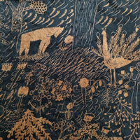 l'atelier du savon ベロア 総柄 ブラウス カットソー ブラック ブラウン レディース アトリエドゥサボン【中古】5-0825T∞