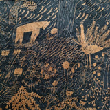 l'atelier du savon ベロア 総柄 ブラウス カットソー ブラック ブラウン レディース アトリエドゥサボン【中古】5-0825T∞