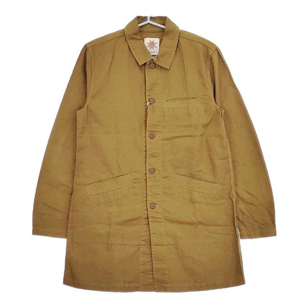 Nasngwam 未使用品 LOW RIDE COAT 定価21800円 J1506005 リネンコットン コート アンティークゴールド レディース ナスングワム【中古】5-0604M∞