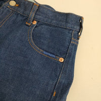 SERGE de bleu センタープレス ジーンズ STAPLE DRY SKY BLUE デニムパンツ ブルー レディース サージ【中古】5-0830G∞