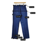 SERGE de bleu センタープレス ジーンズ STAPLE DRY SKY BLUE デニムパンツ ブルー レディース サージ【中古】5-0830G∞