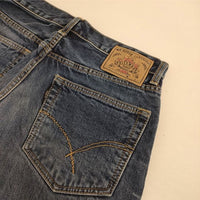 HOLLYWOOD RANCH MARKET HRM ダメージ加工 ZIPフライ W29 ジーンズ デニムパンツ ネイビー レディース ハリウッドランチマーケット【中古】5-0830G∞