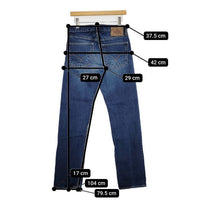 HOLLYWOOD RANCH MARKET HRM ダメージ加工 ZIPフライ W29 ジーンズ デニムパンツ ネイビー レディース ハリウッドランチマーケット【中古】5-0830G∞