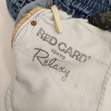 RED CARD Relaxy Slouchy ジーンズ 98481 加工 ウエストゴム デニムパンツ ブルー レディース レッドカード【中古】5-0830G∞