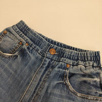 RED CARD Relaxy Slouchy ジーンズ 98481 加工 ウエストゴム デニムパンツ ブルー レディース レッドカード【中古】5-0830G∞