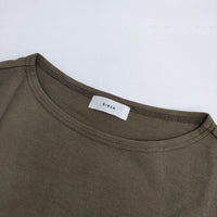 RINEN 製品染め コットン 製品洗い 長袖Ｔシャツ カットソー ロンＴ カーキ レディース リネン【中古】5-0830M∞