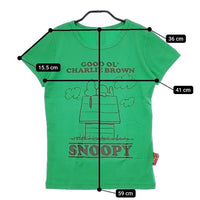 BooFooWoo/PEANUTS 新品 SNOOPY スヌーピー 半袖Ｔシャツ カットソー グリーン レディース ブーフーウー/ピーナッツ【中古】5-0607S∞