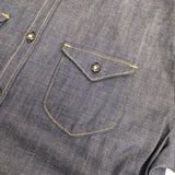 45R/45rpm モンプチデニムイースタンシャツ 定価25300円 コットン 長袖シャツ ネイビー レディース フォーティーファイブアールピーエム【中古】5-0830M∞