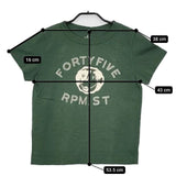 45R/45rpm プリント 半袖Ｔシャツ カットソー グリーン レディース フォーティーファイブアールピーエム【中古】5-0607S∞