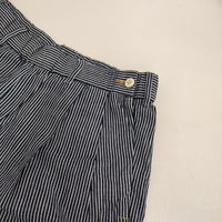 45R/45rpm 藍カディデニムタックイージーパンツ 定価46200円 ストライプ パンツ ネイビー ホワイト レディース フォーティーファイブアールピーエム【中古】5-0830G∞