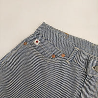 45R/45rpm 麦比古ヒッコリーストレッチパンツ 定価26400円 サイズ28 パンツ ブルー ホワイト レディース フォーティーファイブアールピーエム【中古】5-0830G∞