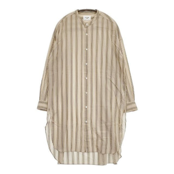 LE GLAZIK シャツワンピース SHIRTS ONE PIECE JL-3723 ストライプ ワンピース ベージュ レディース ルグラジック【中古】5-0830M∞