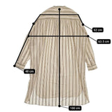 LE GLAZIK シャツワンピース SHIRTS ONE PIECE JL-3723 ストライプ ワンピース ベージュ レディース ルグラジック【中古】5-0830M∞