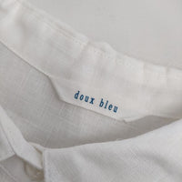 doux bleu リネン ロング 長袖 サイドポケット付 ブラウス シャツ ホワイト レディース ドゥーブルー【中古】5-0609M∞