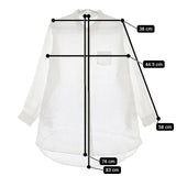 doux bleu リネン ロング 長袖 サイドポケット付 ブラウス シャツ ホワイト レディース ドゥーブルー【中古】5-0609M∞