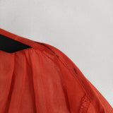 Liesse フレアスリーブ A0175FB294 シアー コットン ブラウス シャツ レッド系 レディース リエス【中古】5-0609M∞