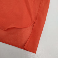 Liesse フレアスリーブ A0175FB294 シアー コットン ブラウス シャツ レッド系 レディース リエス【中古】5-0609M∞