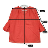 Liesse フレアスリーブ A0175FB294 シアー コットン ブラウス シャツ レッド系 レディース リエス【中古】5-0609M∞