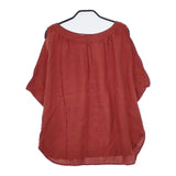 NATURAL LAUNDRY 742T-13 リネン プルオーバー ブラウス シャツ レッド レディース ナチュラルランドリー【中古】5-0706S∞