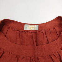 NATURAL LAUNDRY 742T-13 リネン プルオーバー ブラウス シャツ レッド レディース ナチュラルランドリー【中古】5-0706S∞