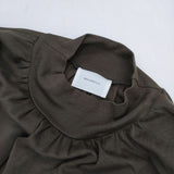 MIDIUMISOLID ギャザー モックネック ワンピース チュニック カーキ レディース ミディウミソリッド【中古】5-0830M∞