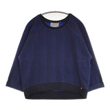 yangany ジャガード ラグラン スウェット ネイビー ブラック レディース ヤンガニー【中古】5-0830M∞