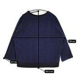 yangany ジャガード ラグラン スウェット ネイビー ブラック レディース ヤンガニー【中古】5-0830M∞