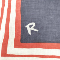 45R/45rpm ハンドプリント 大判スカーフ ストール 日本製 スカーフ レッド ネイビー レディース フォーティーファイブアールピーエム【中古】5-0723G◎