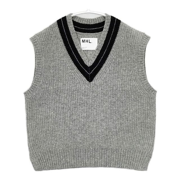 MHL. TOUGH WOOL RIB 定価25300円 595-4261501 ノースリーブニット ベスト 24AW グレー レディース エムエイチエル【中古】5-1026T∞
