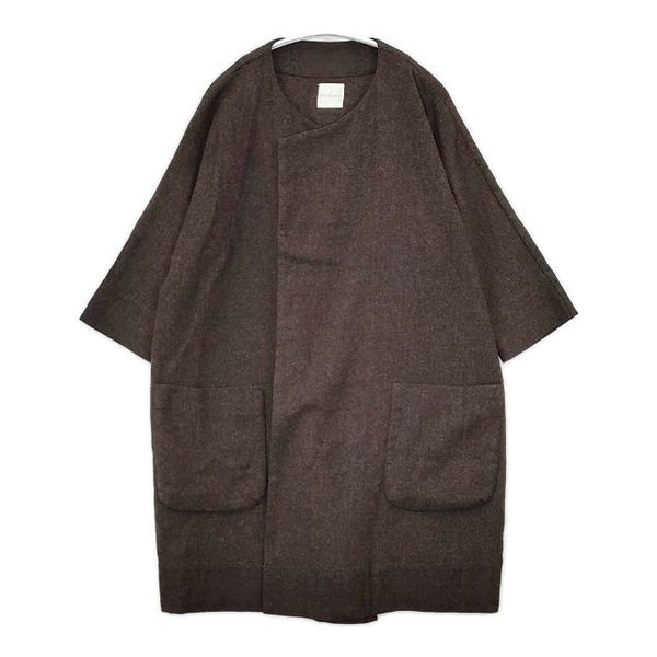Toujours ウールカシミヤ 羽織 ガウン 七分袖 コート ブラウン レディース トゥジュー【中古】5-1026T∞