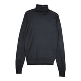 JOHN SMEDLEY イギリス製 ウール タートルネック セーター ニット ブラック レディース ジョンスメドレー【中古】5-0917T∞