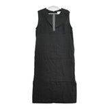 manon LINEN NO SLEEVE ONE PIECE リネンノースリーブ ワンピース ブラック レディース マノン【中古】5-0609M∞