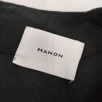 manon LINEN NO SLEEVE ONE PIECE リネンノースリーブ ワンピース ブラック レディース マノン【中古】5-0609M∞