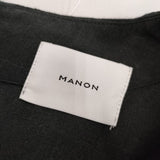 manon LINEN NO SLEEVE ONE PIECE リネンノースリーブ ワンピース ブラック レディース マノン【中古】5-0609M∞