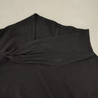JURGEN LEHL J0191UB437 タイ スカーフ風 コットン 長袖Ｔシャツ カットソー ロンＴ ブラック レディース ヨーガンレール【中古】5-0830M∞
