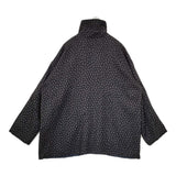 JURGEN LEHL J0164FJ841 コットンシルクウール リバーシブル ハイネック ジャケット インド製 コート ブラック ネイビー レディース ヨーガンレール【中古】5-0914T△