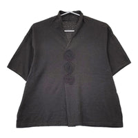 JURGEN LEHL J0102UB937 サークル刺繍 ヘンプコットン うずまき  半袖Ｔシャツ カットソー チャコールグレー レディース ヨーガンレール【中古】5-0606S△
