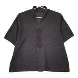 JURGEN LEHL J0102UB937 サークル刺繍 ヘンプコットン うずまき  半袖Ｔシャツ カットソー チャコールグレー レディース ヨーガンレール【中古】5-0606S△