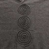 JURGEN LEHL J0102UB937 サークル刺繍 ヘンプコットン うずまき  半袖Ｔシャツ カットソー チャコールグレー レディース ヨーガンレール【中古】5-0606S△