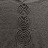 JURGEN LEHL J0102UB937 サークル刺繍 ヘンプコットン うずまき  半袖Ｔシャツ カットソー チャコールグレー レディース ヨーガンレール【中古】5-0606S△