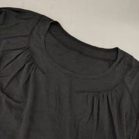 JURGEN LEHL J0121UB113 ギャザー コットン 長袖Ｔシャツ カットソー ロンＴ ブラック レディース ヨーガンレール【中古】5-0830M∞