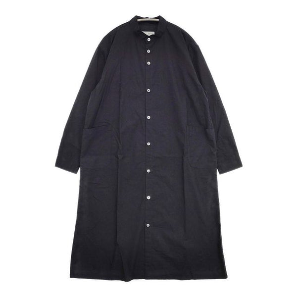nisica バンドカラー ロングシャツワンピ コットン ワンピース ブラック レディース ニシカ【中古】5-0827M∞